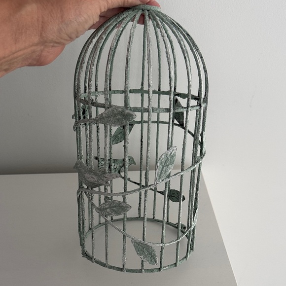 Vintage Inspired Chippy Green Bird Cage - Picture 5 of 5